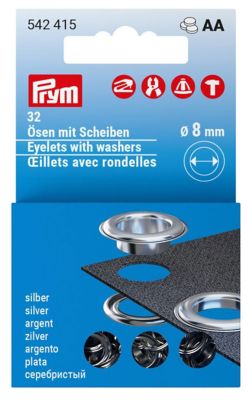 Prym nietvrije nestelringen met ringen, maat: 8 mm Ø, inhoud: 32 stuks