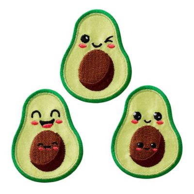 buttinette applicaties 'Happy Avocado', formaat: 4,1 x 5,4 cm, inhoud: 3 stuks