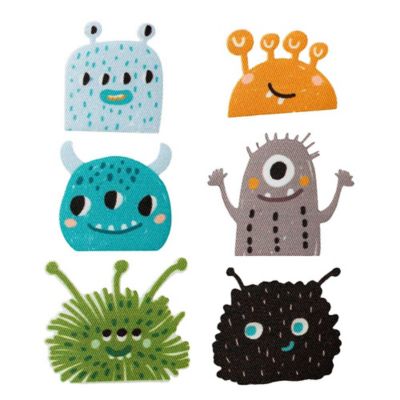 buttinette Applikationen 'freche Monster', Größe: 2,3–3,5 cm, Inhalt: 6 Stück