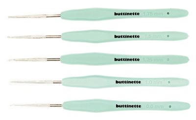 buttinette haaknaaldenset voor garen, 5 stuks, diktes: 0,75–1,75 mm