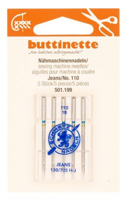 buttinette Nähmaschinennadeln 'Jeans', Stärke: 110, Inhalt: 5 Stück