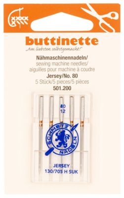 buttinette Aiguilles pour machine à coudre 'jersey', épaisseur : 80, contenu : 5 pièces