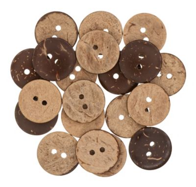 buttinette Kokosnuss-Knöpfe, Größe: Ø 18 mm, Inhalt: 20 Stück