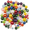 Perles nacrées en verre, multicolore, 4 - 8 mm Ø, 100 g