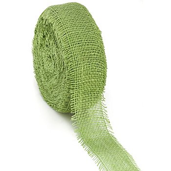 Ruban en toile de jute, vert clair, 6 cm, 25 m