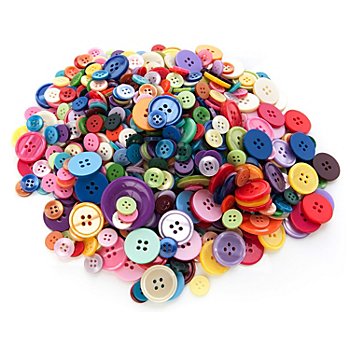 Set de boutons buttinette, multicolore, 10–30 mm Ø, 250 g = env. 770 pièces