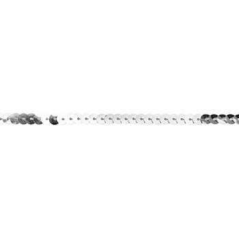 Paillettenband, silber, Breite: 6 mm, Länge: 3 m