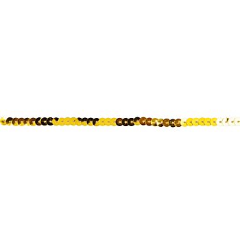 Paillettenband, gold, Breite: 6 mm, Länge: 3 m