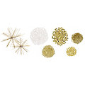 Drahtsterne-Set, weiss-gold, 12 Sterne