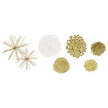 Kit créatif 'étoiles en perles', blanc/or, 12 étoiles