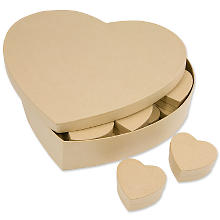 Set de boîtes en carton 'cœur', 25 pièces