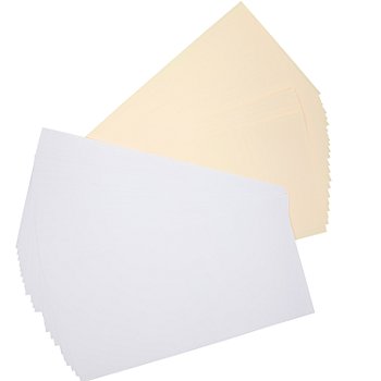 Einlegeblätter, weiss und creme, 133 x 266 mm, 50 Stück