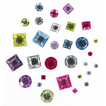 Pierres strass 'forme carrée & ronde', pastel, 850 pièces