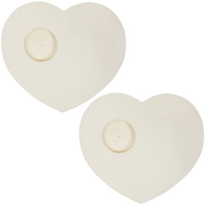 Bougies chauffe-plat Coeur 4 cm blanc