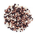 Perles nacrées en verre, ton marrons, 4&ndash;8 mm Ø, 100 g