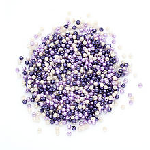 Perles nacrées en acrylique, tons lilas, 4 mm, Ø 25 g
