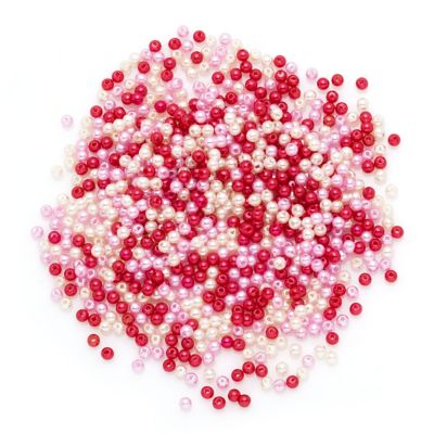 500 Perles Nacrées Rouge Foncé Acrylique 4mm - Neuf, Livraison Gratuite - Pour Création De Bijoux