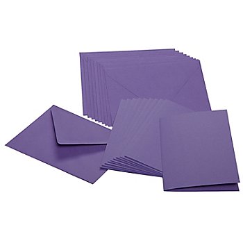 Doppelkarten & Hüllen, lila, A6 / C6, je 10 Stück