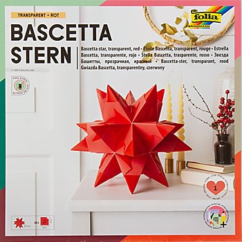 folia Transparentpapier-Faltblätter 'Bascetta-Stern', rot, 20 x 20 cm, 32 Blatt