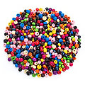 Perles en bois, multicolore, 6 - 8 mm, 50 g