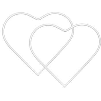 Cœurs en fil métallique, blanc, 10 cm, 2 pièces