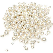 Perles nacrées en verre, crème, 4 - 8 mm Ø, 100 g