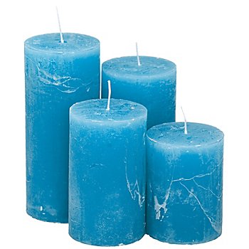 Bougies rustiques, turquoise