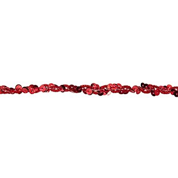 Ruban de paillettes, rouge, 10 mm, 3 m