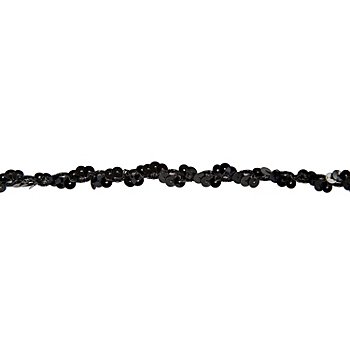 Ruban de paillettes, noir, largeur : 10 mm,  longueur : 3 m