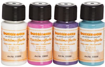 buttinette Peintures pour textiles tendance, 4x 50 ml