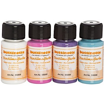 buttinette Stoffmalfarben-Set 'Trend', 4x 50 ml