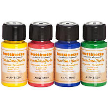 buttinette Stoffmalfarben-Set 'Grundfarben', für dunkle Stoffe, 4x 50ml