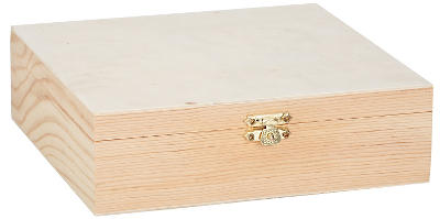 Boîte de rangement en bois brut, 32 compartiments, 36 x 26 x 7 cm