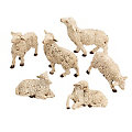 Schafe, weiß-braun, 4&ndash;5,5 cm, 6 Stück