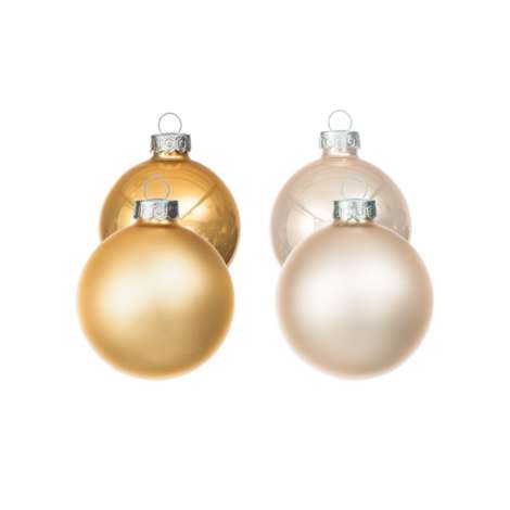 Weihnachtskugeln aus Glas, gold-creme, 6 cm Ø, 12 Stück online kaufen |  buttinette Bastelshop