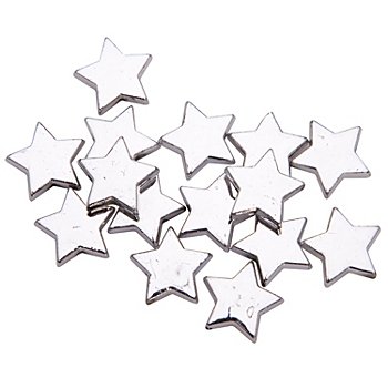 Perles 'étoiles', argentées, 1,5 cm, 24 pièces