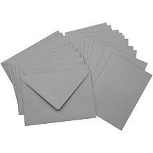Set de 10 cartes doubles et enveloppes, gris, A6/C6