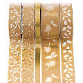 Deko-Tape "Weihnachten", gold-weiß, 6&ndash;18 mm, 25 m