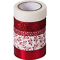 Rubans adhésifs washi tape, rouge, 5&ndash;18 mm, 23,5 m