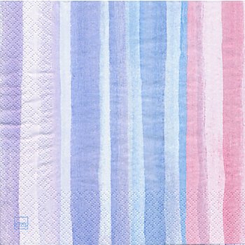 Papierservietten 'Streifen rosa/blau', 33 x 33 cm, 20 Stück
