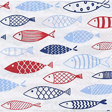 Papierservietten 'Fische', 33 x 33 cm, 20 Stück