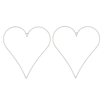 Cœurs en fil métallique, blanc, 20 cm, 2 pièces
