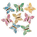 Schmetterlinge mit Klammer, 4 x 3,5 cm, 8 Stück
