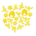 Confettis de table "abeilles", jaune, 3&ndash;6 cm, 20 pièces