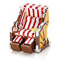 Mini-fauteuil-cabine en osier, rouge/blanc, 6,5 cm