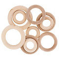 Set d&apos;anneaux en bois de hêtre, 10 pièces, 40, 56, 70 mm