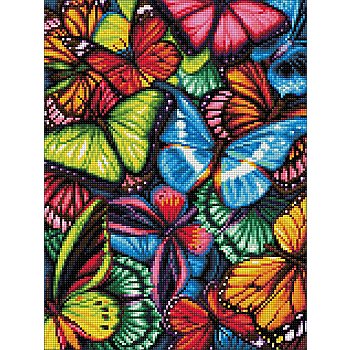Diamantenstickerei-Set 'Bunte Schmetterlinge', 30 x 40 cm