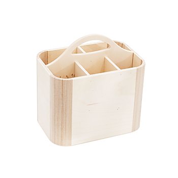 Utensilien-Box aus Holz, 23 x 16 x 17 cm