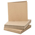 Cartes doubles avec enveloppes en papier recyclé, carré, marron, 25 pièces