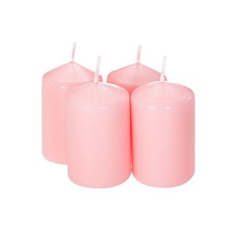Bougies cylindriques 'mini', 6 x 4 cm Ø, rose